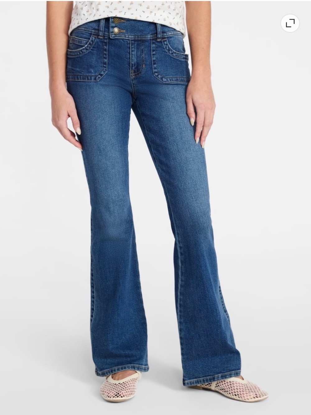 NWT No Boundaries Retro 70s Low Rise Pork Chop Pocket Bootcut Flare Jeans 12
